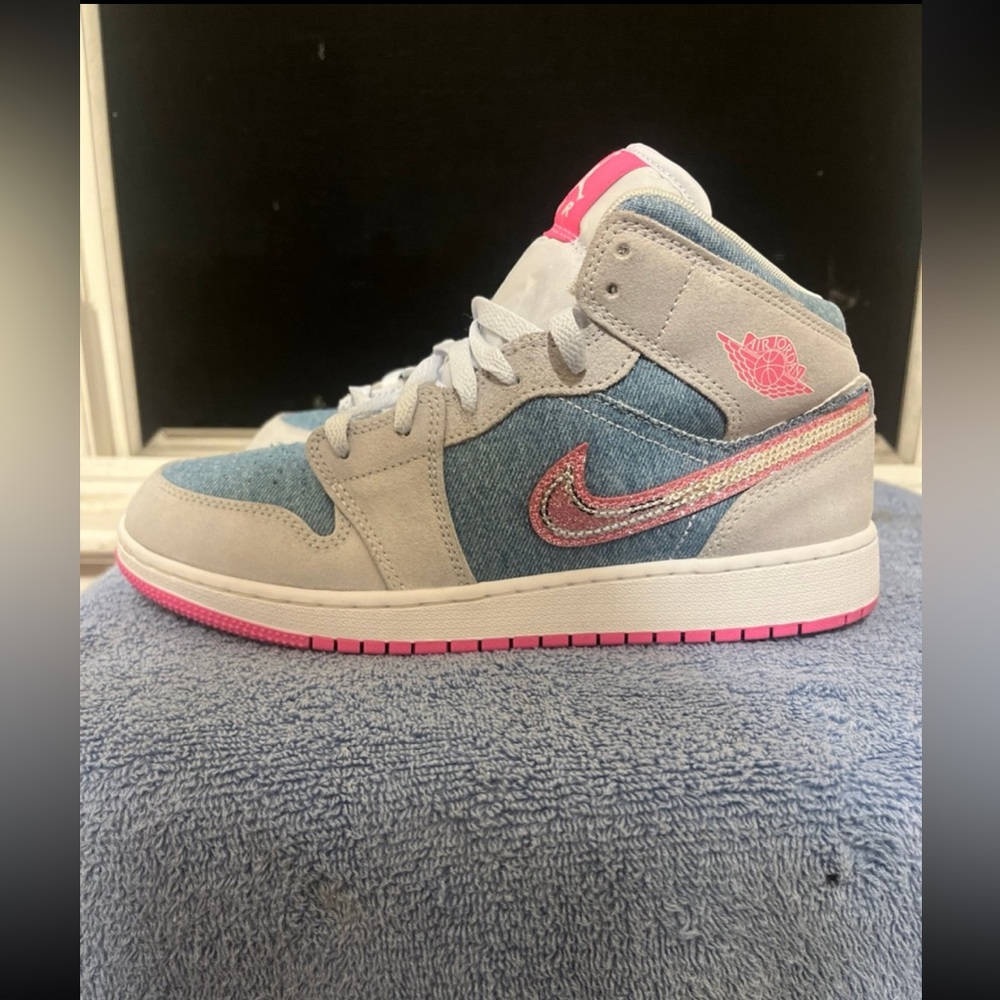 Nike Kids' High-Top Sneakers - Blue and Pink